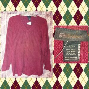 Lane Bryant brand Burgundy/Wine V-Neck Soft Knit Sweater Sz 22/24